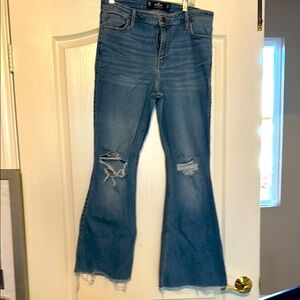 Hollister Blue Flare Wide Leg Jeans